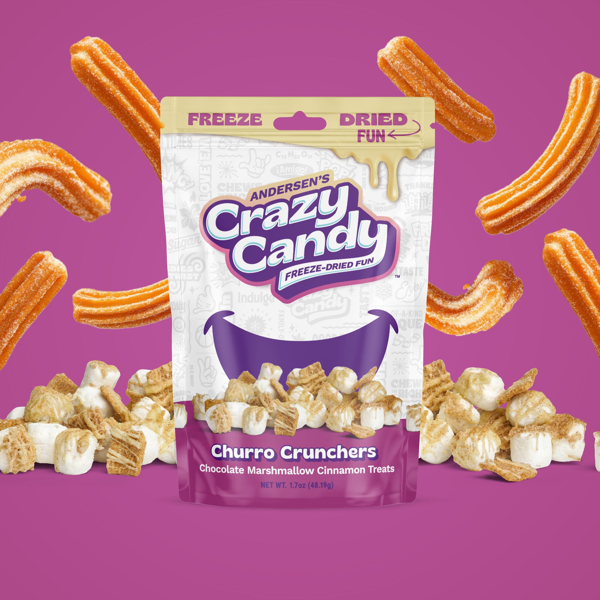 Churro Crunchers - Freeze Dried Marshmallows | Crazy Candy