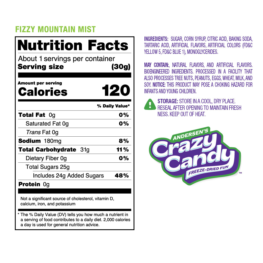 Fizzy Mountain Mist; Mountain Dew Candy | Crazy Candy – Andersen's